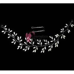 Tiara Ti005NN argintie pentru mirese cu pele albe + 2 agrafe